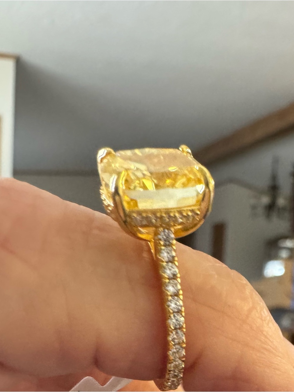 Yellow Cubic Zirconia Promise Rings